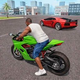 gangster motosiklet sürme 3D simgesi